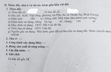 Bán nhà KDC Vietsing Bình Dương, nhà đẹp, 7,8 tỷ, thương lượng